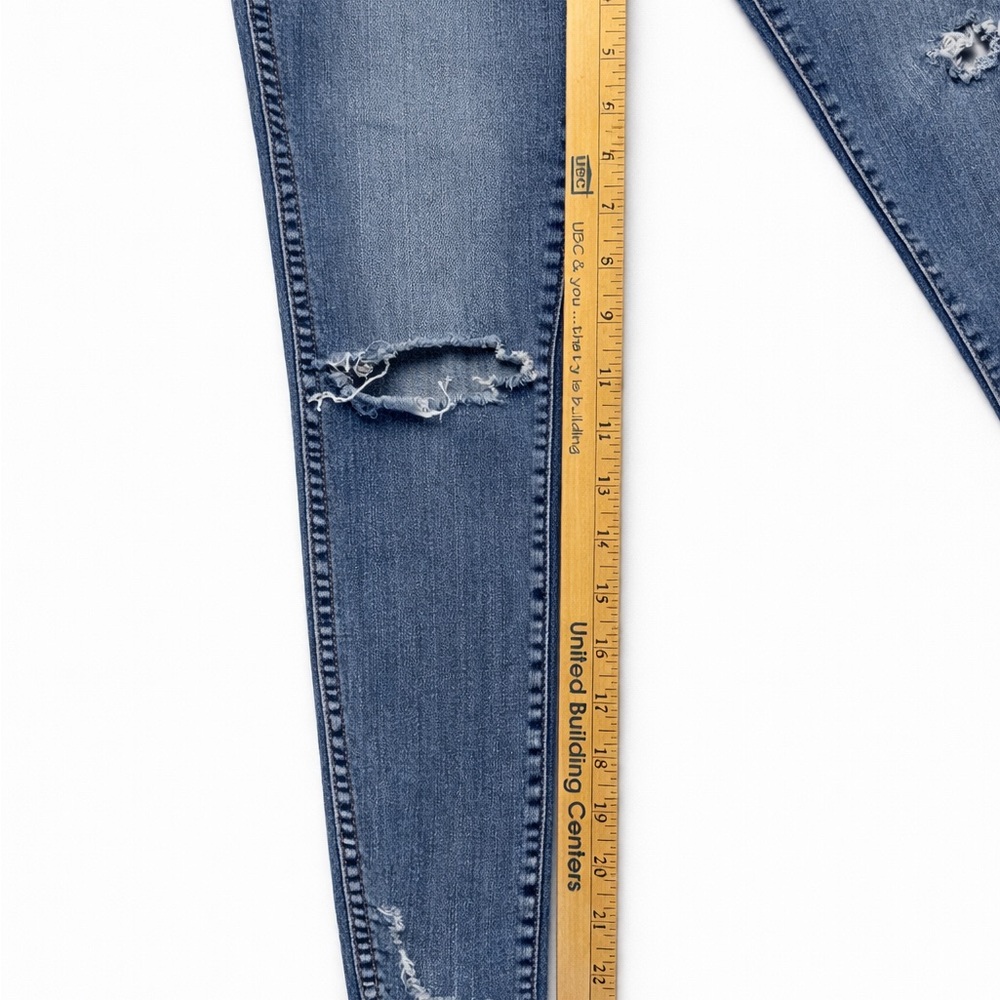 Kut from the Kloth Medium Blue High-Rise Distressed Skinny Jeans - Picture 4 of 8